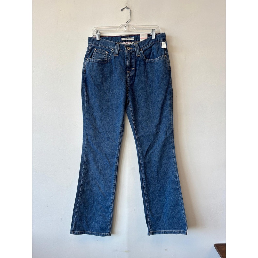 Vintage Tommy Hilfiger Jeans Womens‎ 10 Blue Stretch Hipster Boot Cut Denim Y2K